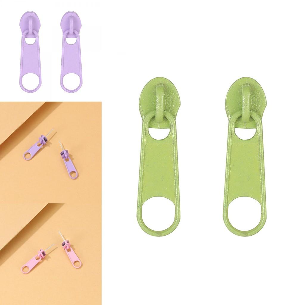 Стильные многоцветные серьги-молнии, уникальный геометрический дизайн из сплава для женщин