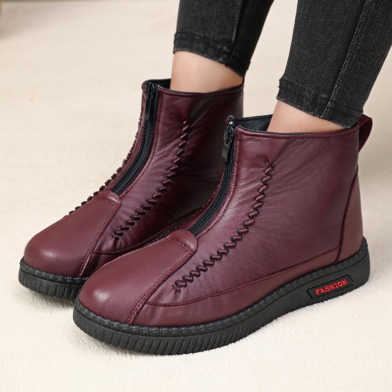 Cotton Boots Women's Winter Velvet Thickened Warm Mother Shoes Soft Sole Middle-aged and Elderly Cotton Shoes Outdoor Sports Snow Boots