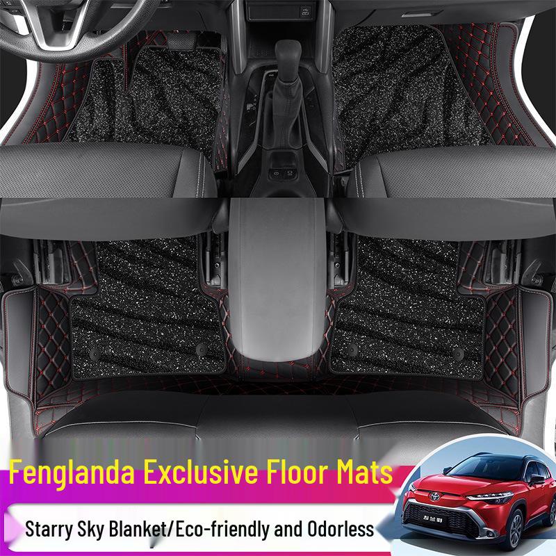Кожаные коврики в салон с полным бортиком для Toyota RAV4 2021-2025