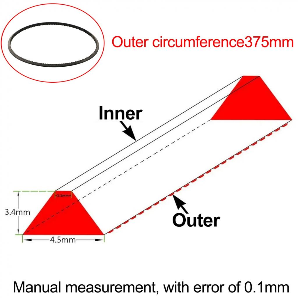 Хорошая эластичность 5M375 ремень токарного станка ремень мини токарного станка моторный ремень