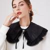 Girls Big Lapel Shoulder Wraps Shawl for Womens Black Bowknots Fake Collars Ladies Removable Neck Collar Detachable Scarves