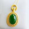 Придворный ветер, инкрустированный натуральным зеленым халцедином, ожерелье, темперамент, полое яйцо, поверхность, кулон из яшмы