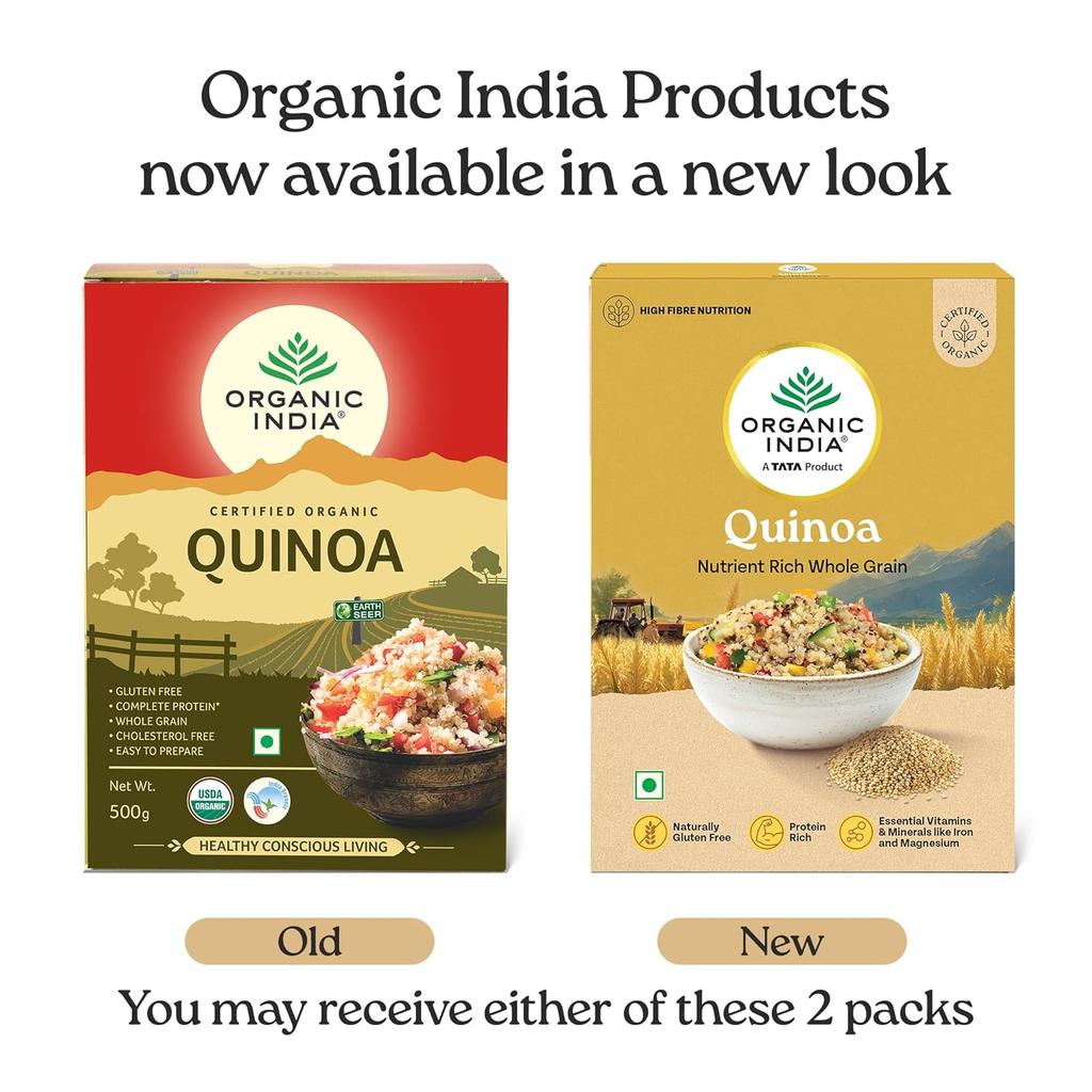 ORGANIC INDIA Киноа 500 г Богатая питательными веществами Цельнозерновая Безглютеновая Богатый белком Источник железа магния