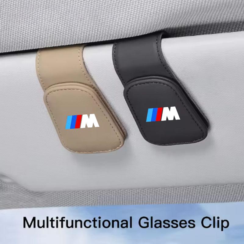 Car Sunglasses Holder Eyeglasses Hanger Sun Visor Glasses Clip For BMW M Power X1 e84 X3 f25 X5 e53 x6 e71 ix3 i3 320i 330d M4 F5