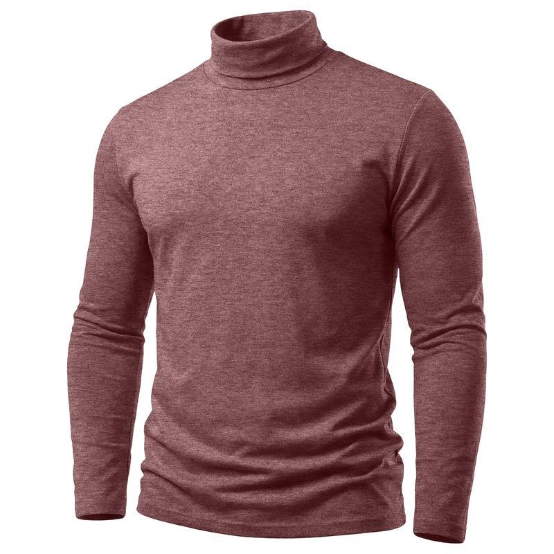 Men Turtleneck Solid Heather Slim Fit Long Sleeve Basic Thermal Shirt