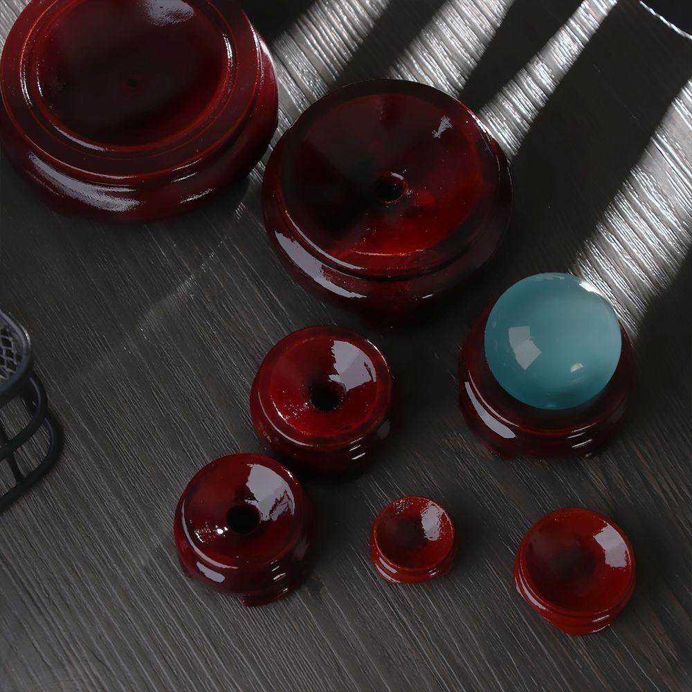 Desktop Ornament Fixed Seat Wood Holder Statue Pedestal Miniature Display Stand Crystal Ball Base