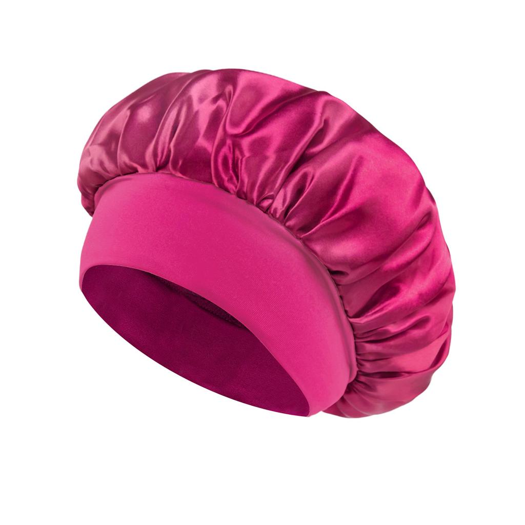 Satin Bonnet Hair Bonnet for Sleeping Silk Bonnets Women Solid Solid Wide-brimmed Sleeping Hat with Elastic Soft Band Hair Care