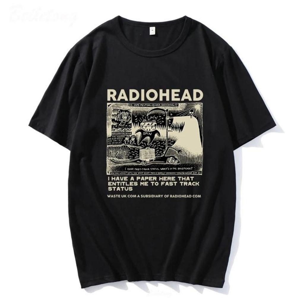Футболка Radiohead Мужская винтажная классическая футболка North America Tour Rock Boy Женская футболка Camisetas Hombre Hip Hop Street Casual Top