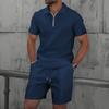 Хуафу Гэ Модный Новый Мужской Костюм с Воротником, Шорты с Коротким Рукавом, Повседневный Спортивный Костюм
