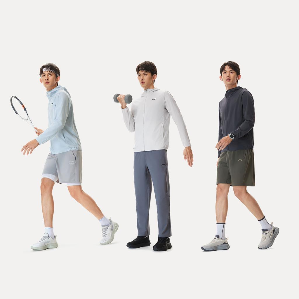 Li-Ning Повседневная минималистичная удобная ветровка с капюшоном мужская верхняя одежда AFDWC49-2