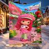 Strawberry Shortcake Pattern Blanket for Home Decoration, Bed, Sofa, Car Travel, Camping, Suitable for All Seasons, Birthday Christmas Gift