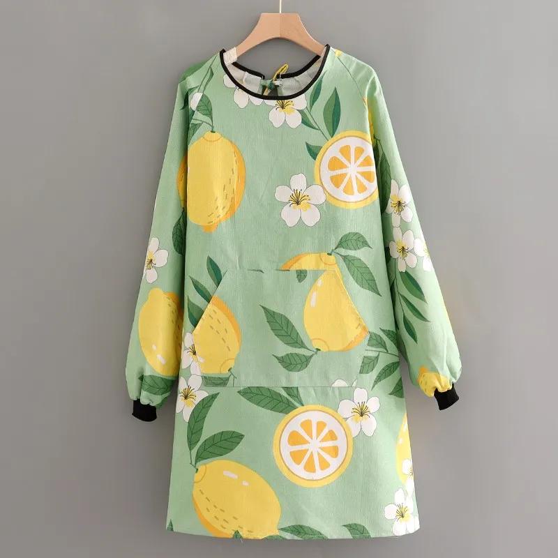 Фартук из масляной ткани, модный холщовый кухонный фартук для дома с длинным рукавом, прочная женская верхняя одежда, рабочая одежда