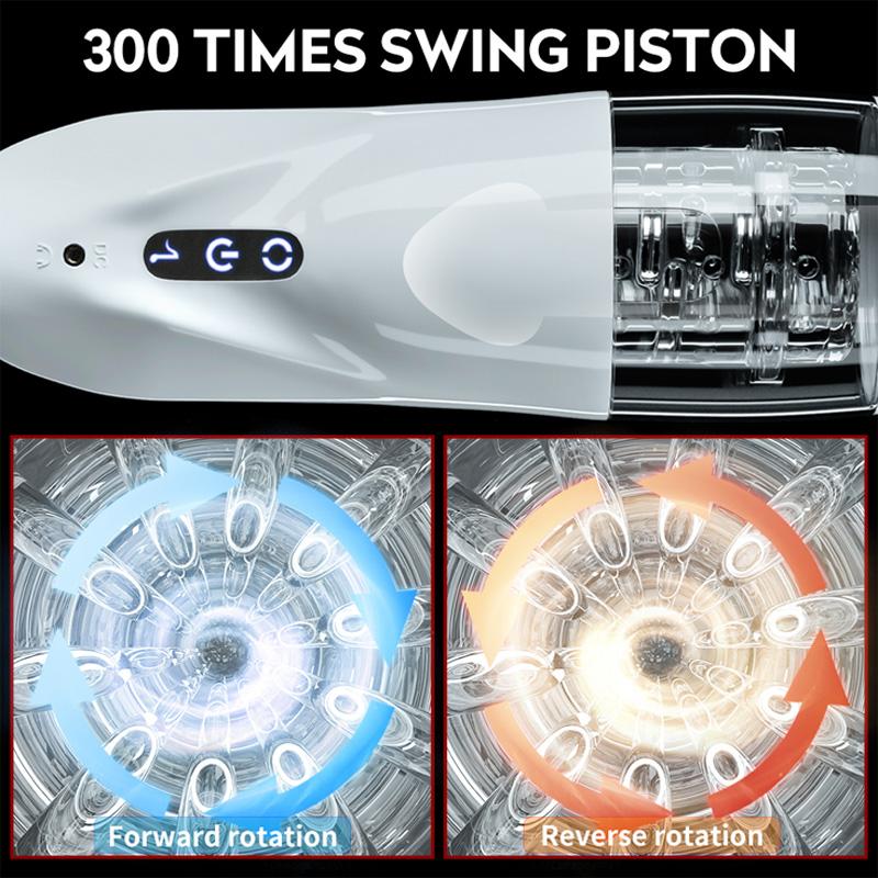 Новый автоматический телескопический вращающийся мужской мастурбатор, 10 регулируемых режимов, киска для взрослых, чашка мастурбатора, электрическая кульминационная секс-игрушка для мужчин