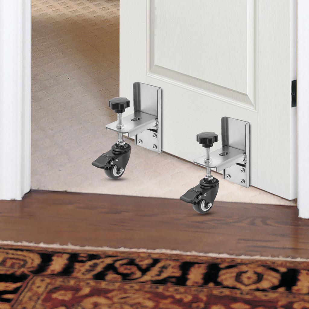 2 Pcs Door Installation Tool, 300LBS Capacity Adjustable Holder with Wheels for Bifold Barn Fire Rated Door DIY Fixing