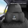 BBKJ7 Luxury Suede Car Logo Headrest Neck Pillow Lumbar Support For BMW X1 X2 X3 X5 X4 X6 X7 G30 G20 G32 G11 G12 F40 F30 F20 F10 F34