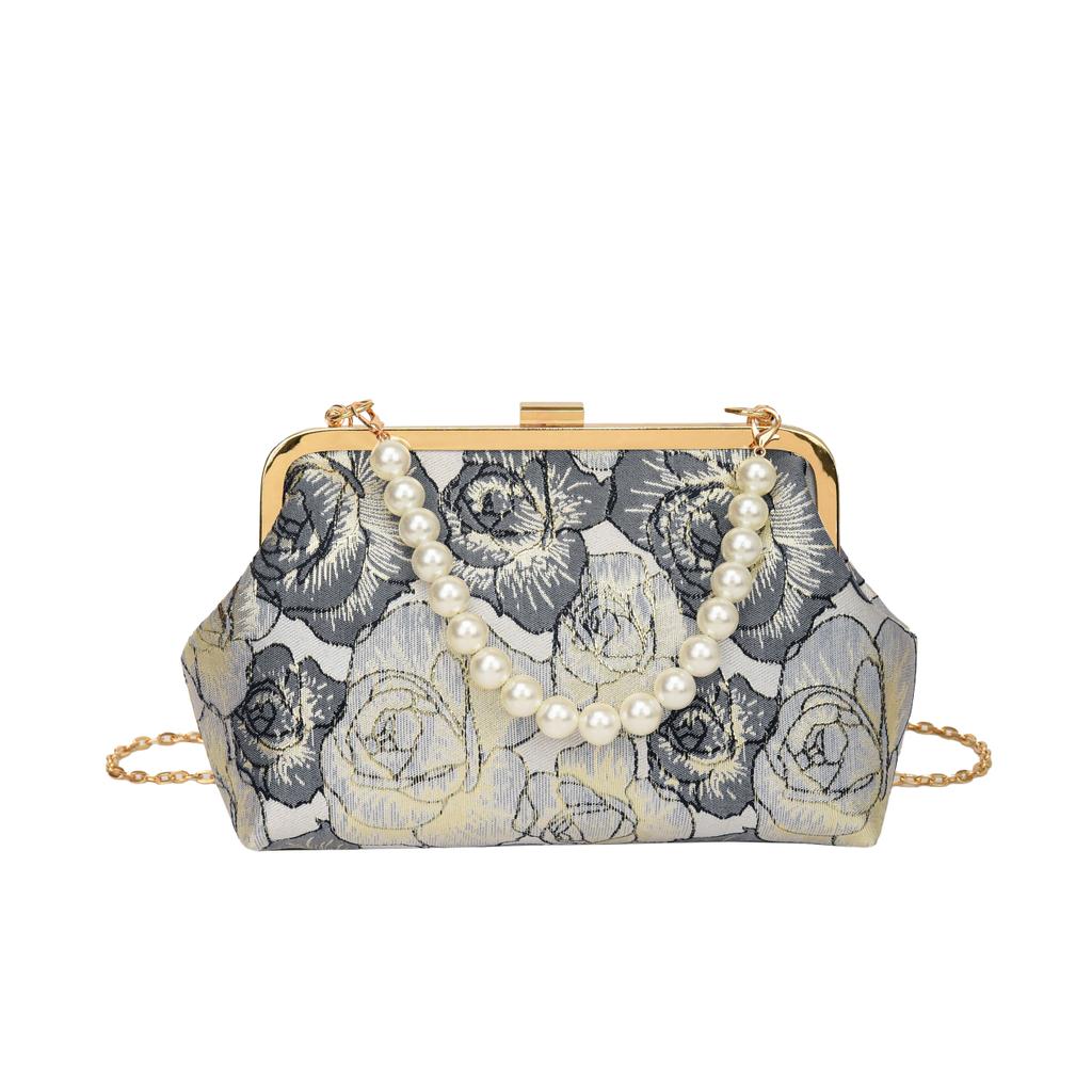 Женская сумка в китайском стиле ципао, сумка через плечо, цепочка с вышитым бисером цветочным узором, новая