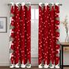 Merry Christmas Red Snowman Santa Claus Tree Happy New Year 2 Panel Thin Shading Curtains for Living Room Bedroom Hook Decor