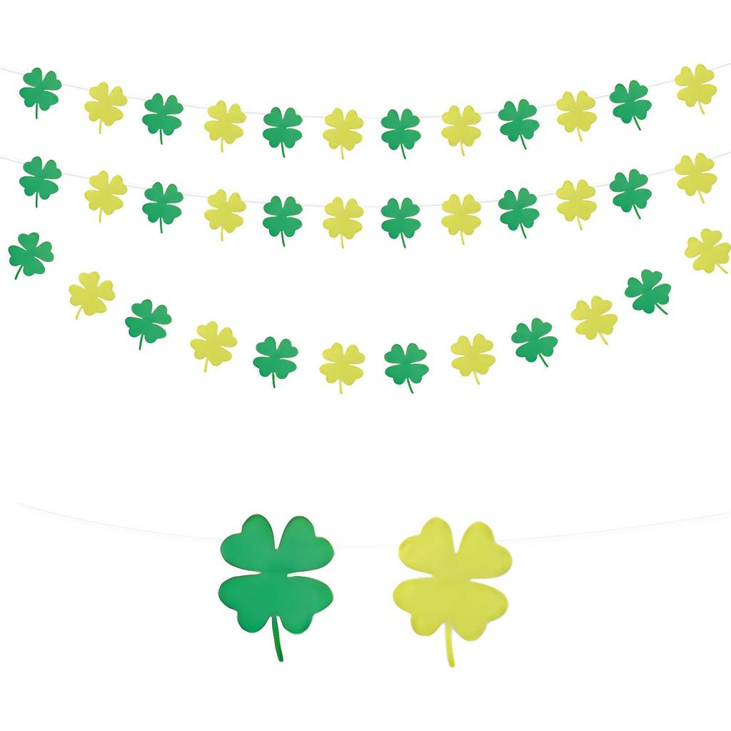 St. Patrick'S Day Decorative Ornament Party Decorative San Par Banner Flag Four Leaf Clover Swirl