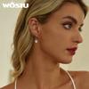 WOSTU Original 925 Sterling Silver Heart Hoop Earrings Luxury Jewelry Earrings 10mm For Women Fine Jewelry Party Daily Gift