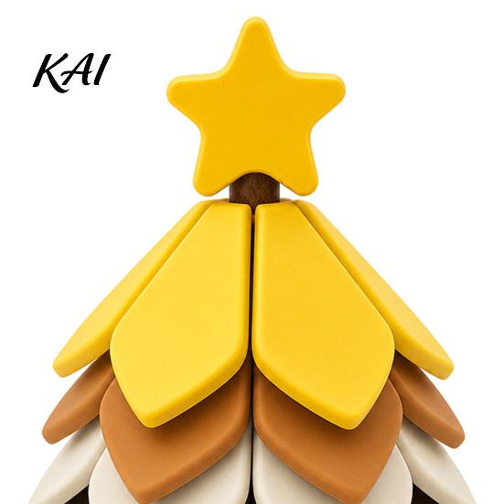 Holiday Table Decoration Christmas Tree Shaped Silicone Trivet Set, Collapsible Heat Resistant Hot Pad Gift for Home with Storage Stand, Space Saving