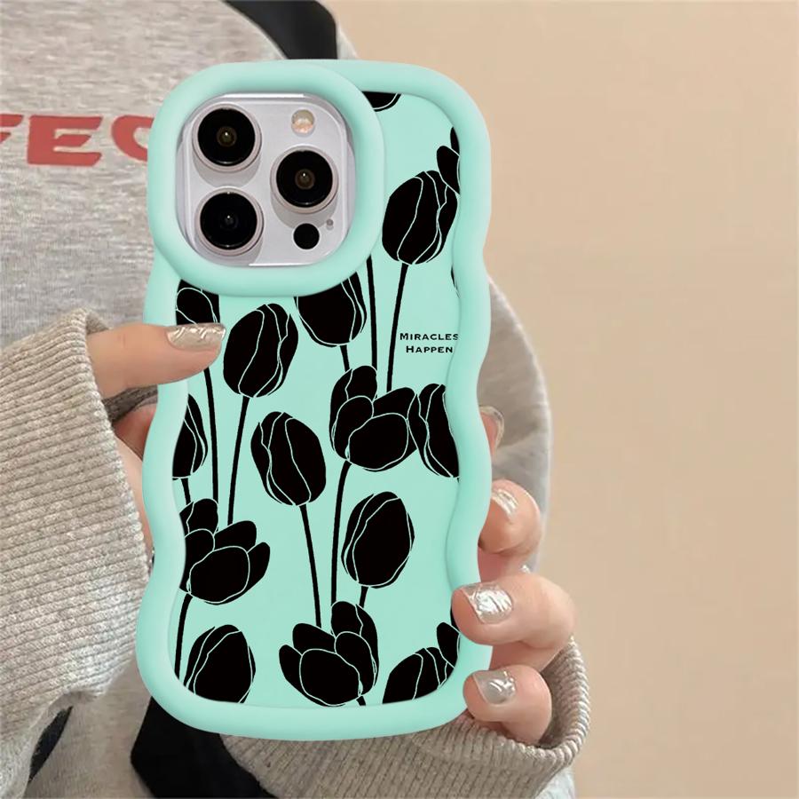 Чехол для iPhone 12 14 13 11 16 Pro Max 15 Plus 17 Air XR 8 Мягкий чехол для телефона Растение Цветок