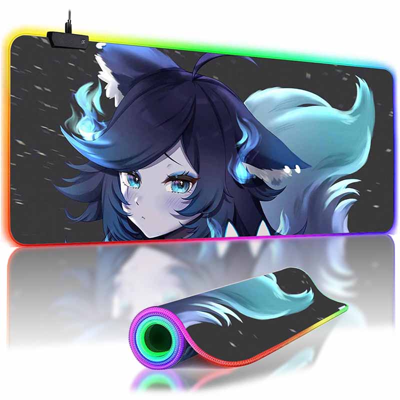 Светодиодные игровые коврики для мыши Кружки Waifu S6 Spite RGB Большой коврик для мыши Большие коврики для стола Нескользящий резиновый коврик для мыши Клавиатурные коврики Overwatched