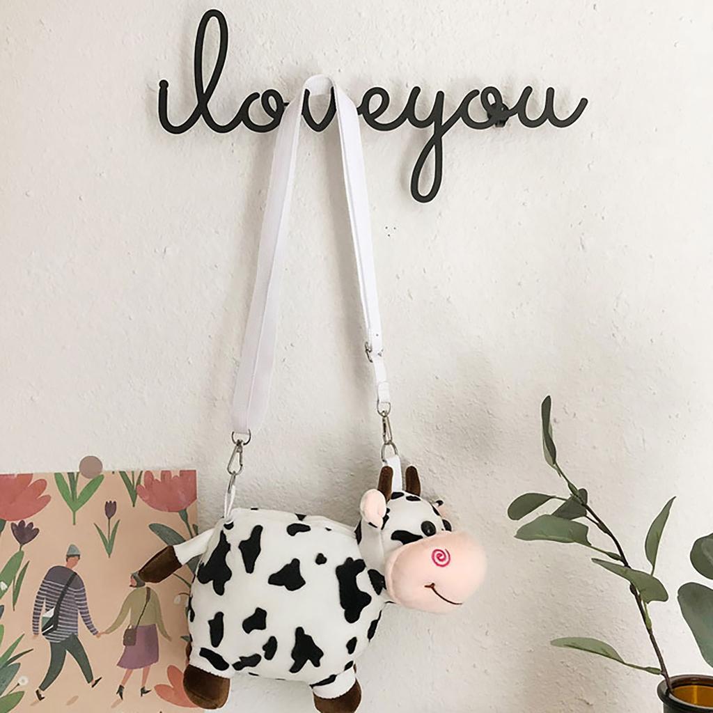 Plush Doll Cow Shoulder Bag Messenger Bag Mobile Phone Bag Messenger Bag