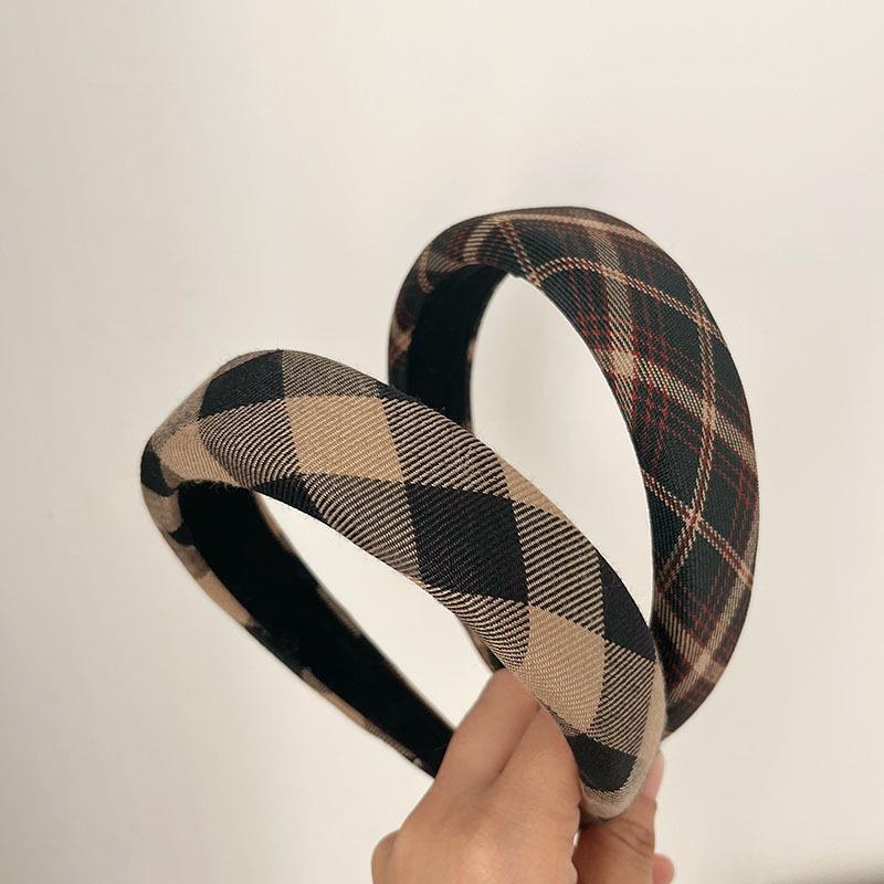 3CM Vintage Women Lattice Headband Lady Girls Sponge Press Hair Hoop Female Casual Shopping Head Wears Hair Accessories