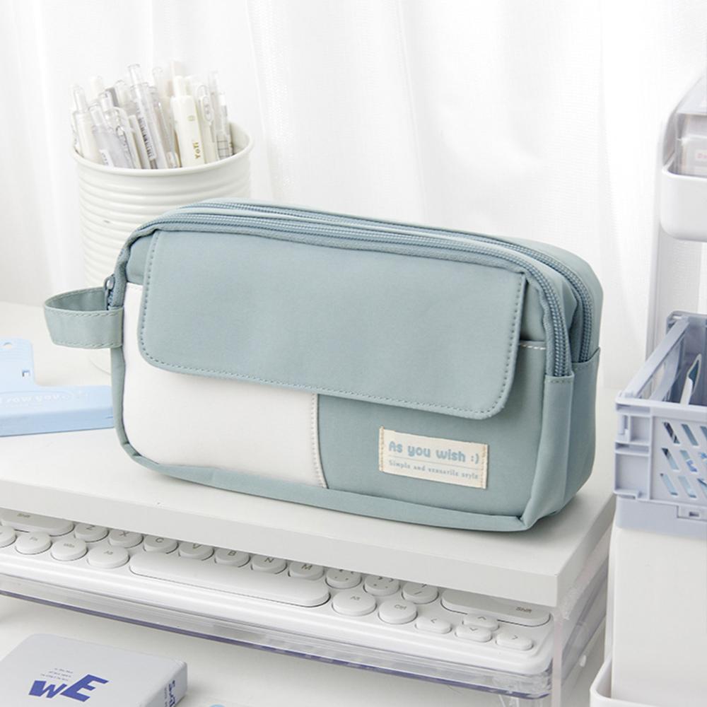 1 Piece New Simple High Capacity Pencil Case High School Students Pen Bag Zipper Stationery Supplies