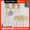 Creative Organizer Ginkgo Leaf Metal Coat Hooks Iron Art Heavy Duty Coat Hanger Nordic Style Golden Wall Hooks Wall Mounted
