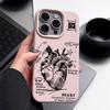 Для iPhone 16 15 Pro Max 14 Pro 13 12 11 чехол с рисунком сердца TPU кожа текстура мягкий матовый ударопрочный тонкий чехол для телефона