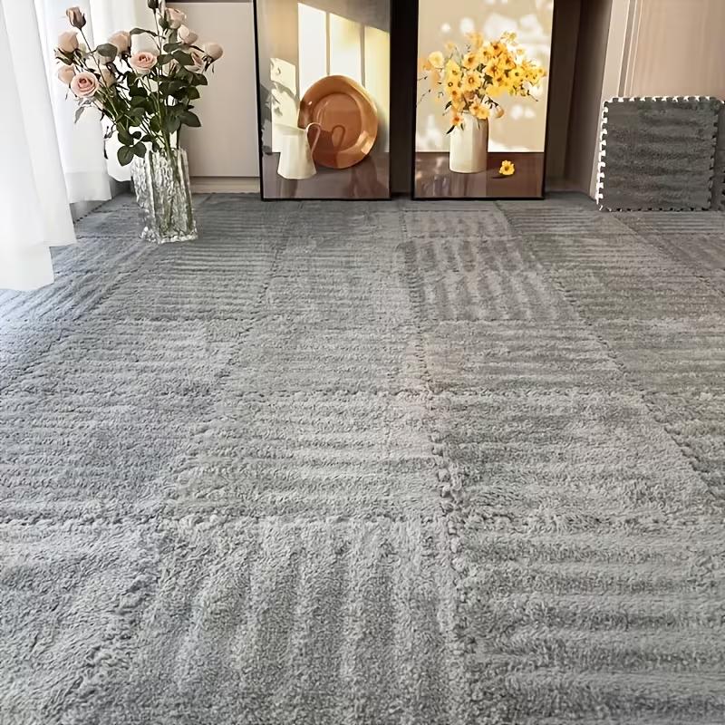 Коврик-пазл из ЭВА-пены с плюшевым покрытием, 30x30 см, мягкие ковровые плитки, игровой коврик, нескользящий ковер-пазл для домашней гостиной