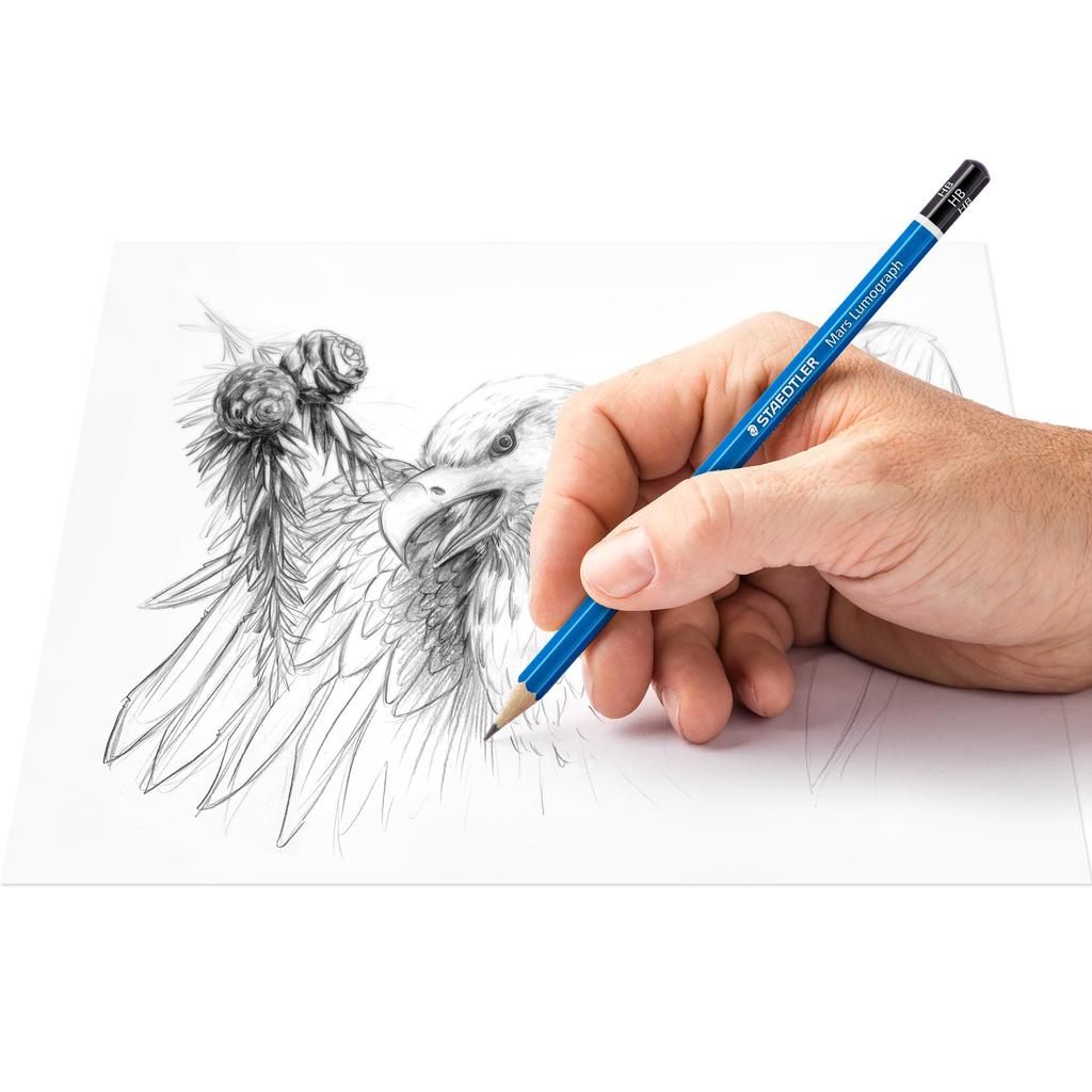 Карандаш Staedtler Mars Lumograph 24 Твердость Рисование 100 G24 Черный Набор, Градации, Карандаши,