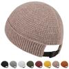Unisex Adjustable Skullcap Hat Docker Warm Brimless Hip Hop Solid Knitted Cap