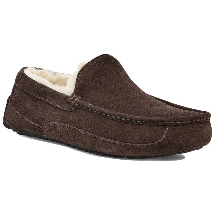 UGG Тапочки Аскот Уютные Повседневные Спортивные Обувь в стиле Athleisure Коричневые С подкладкой из флиса Мужские 1101110-ESP