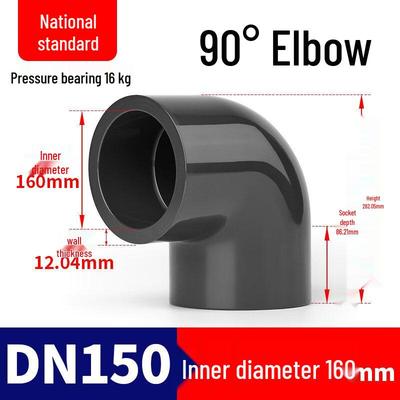 ПВХ фитинг отвод 90 градусов DN150 PN16