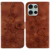 For Motorola Moto G75 5G Case Lily Flower Imprint Leather Phone Cover with Stand