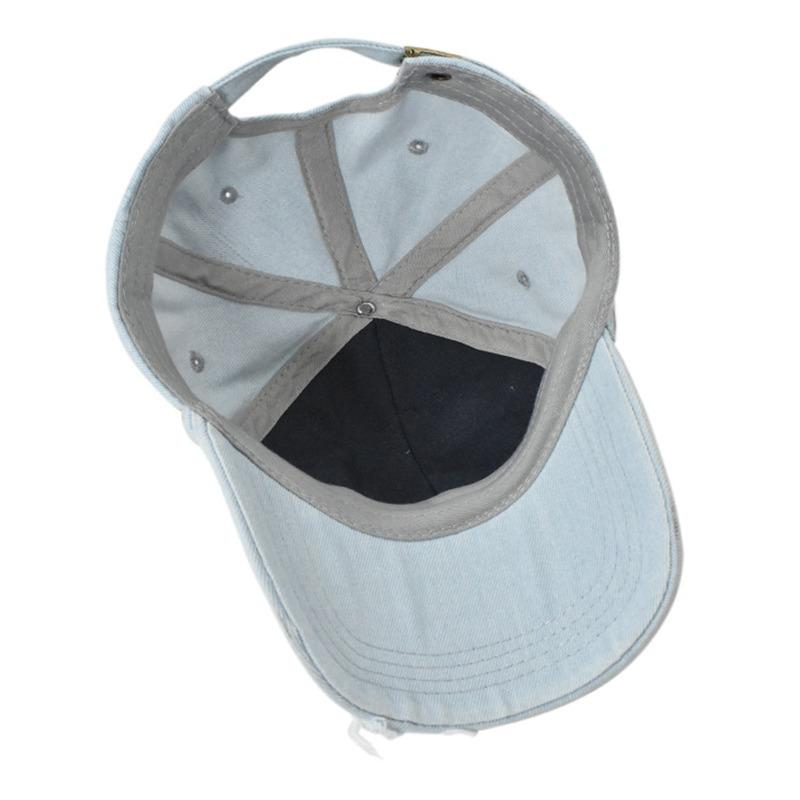 Ретро ковбойская бейсболка с промытыми отверстиями для мужчин и женщин, однотонная модная спортивная солнцезащитная кепка для отдыха, регулируемая шляпа в стиле хип-хоп