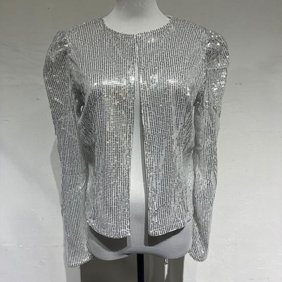 Женская куртка с длинным рукавом, уличная одежда, блестящий блестящий кардиган на ощупь, куртка, верхняя одежда для офиса