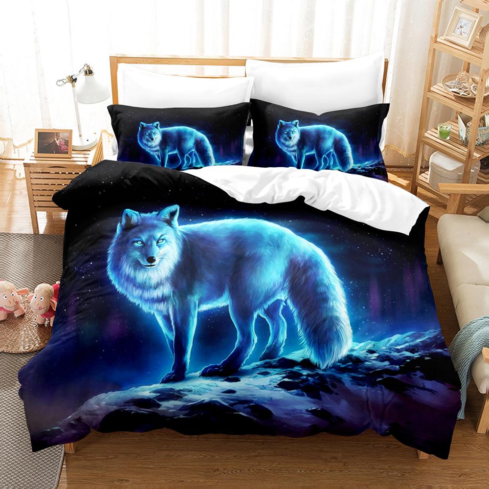 Комплект постельного белья Personality Wolf Single Twin Full Queen King Size Wolf Bed Set Aldult Kid Bedroom Duvetcover Sets 3D Print 032