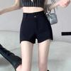 2024 Autumn Korean High Waist Slim Black Shorts for Women - Versatile High-End Design