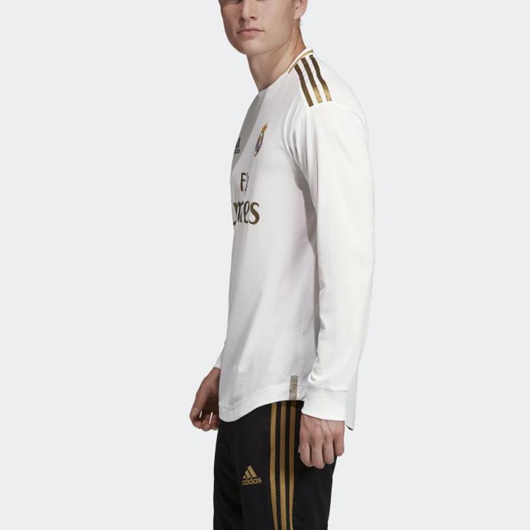 Adidas Реал Мадрид 2019-2020 сезон Player Edition с буквенным логотипом в полоску спортивный футбольный трикотаж с длинными рукавами мужские топы белые DW4437