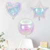 2 Pcs Iridescent 4D Balloons Large Holographic Foil Balloon Rainbow Mylar Aluminum Balloon for Birthday Wedding Baby Shower Party Decoration