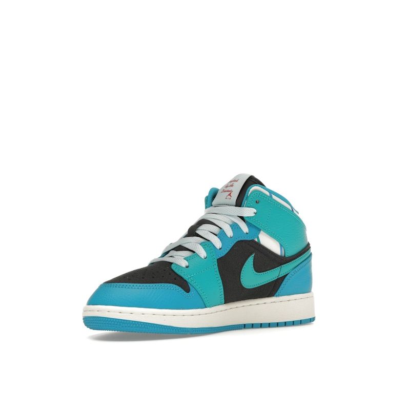 Air Jordan 1 Mid GS Inspired By The Greatest Kids Sneakers Blue Anthracite Glacier-Blue FJ9482-004