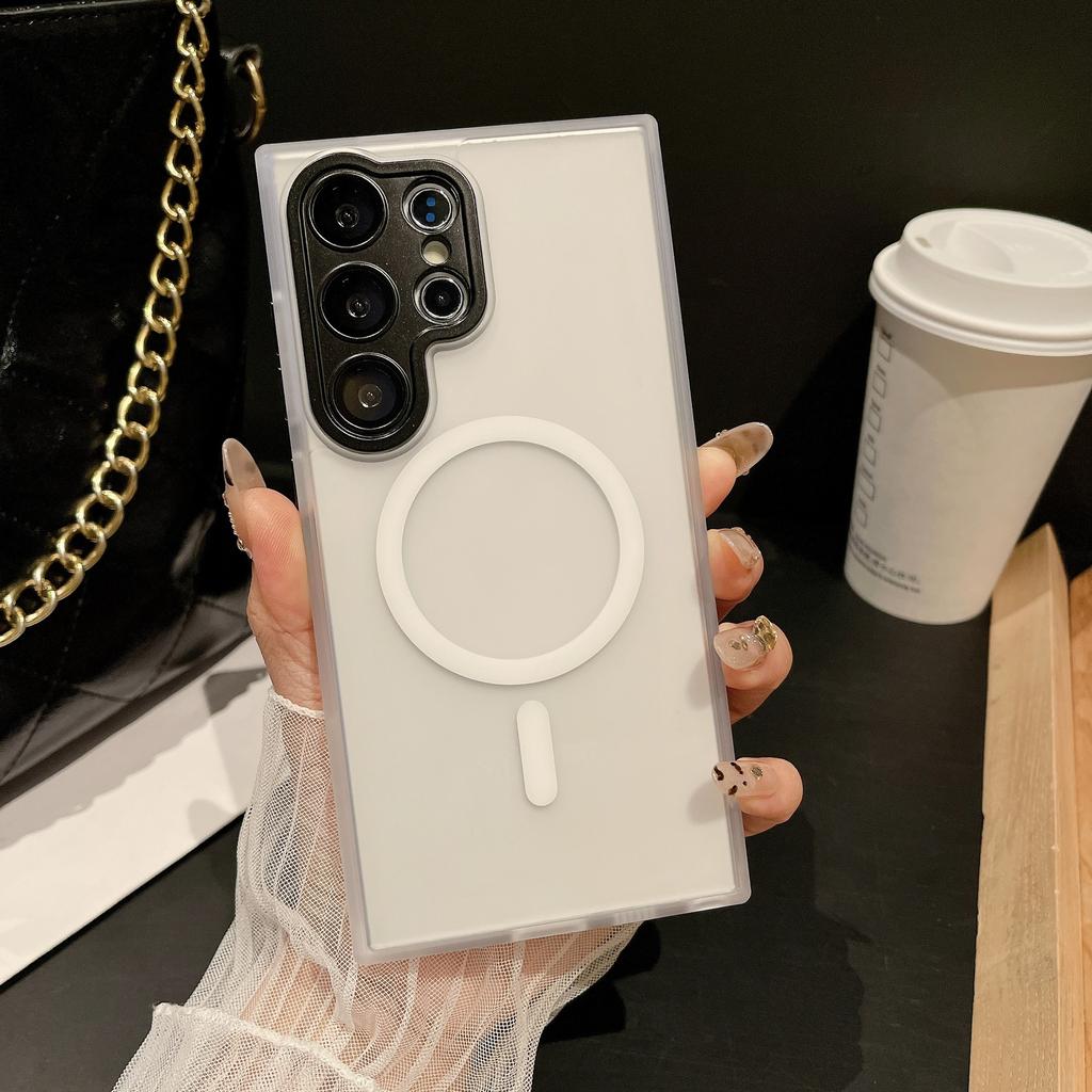 Suitable for Samsung S25ultra Skin Sensitive Magnetic Suction Mobile Phone Case S24plus Matte S23 Lens Film Full Inclusive Protective Case