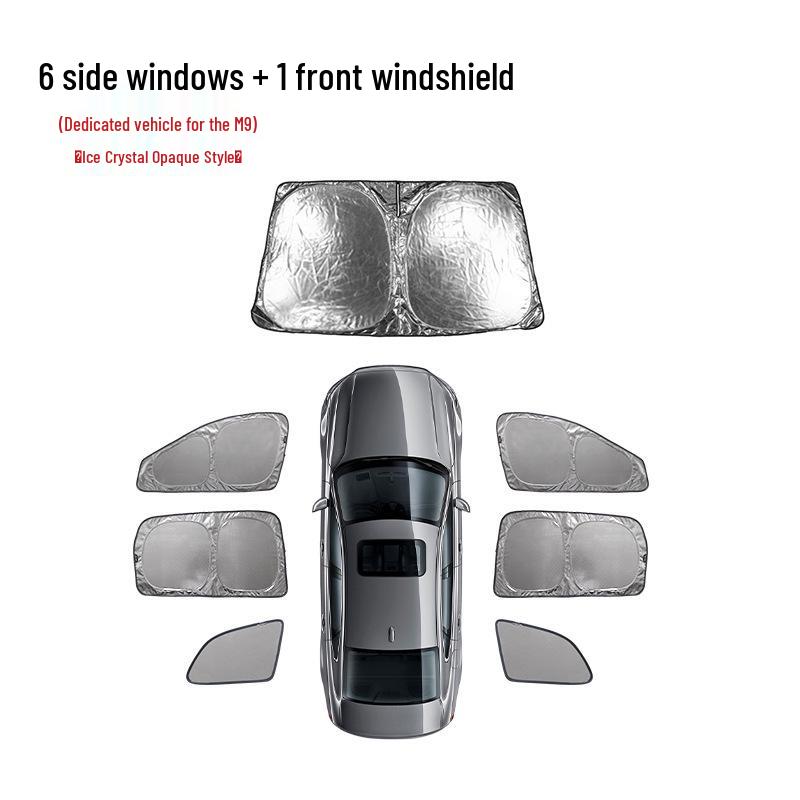 AITO M9 Ice Crystal Opaque Camping Privacy Curtains: Sunshade, Sun Protection, Heat Insulation for Side Windows.