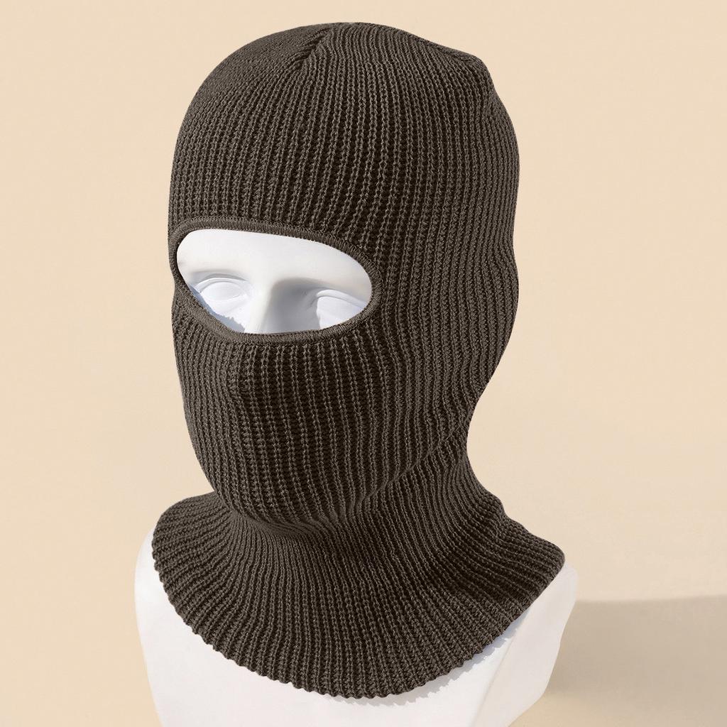 1-Hole Ski Mask Knitted Face Cover Adult Winter Balaclava Full Face Mask For Winter Outdoor Sports