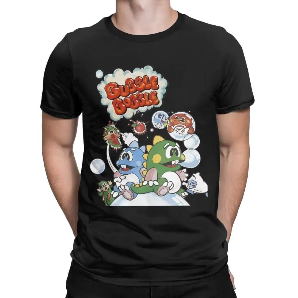 Мужская футболка Bubble Bobble Game, хлопковая одежда, хипстерские футболки с коротким рукавом и круглым вырезом, футболка с принтом