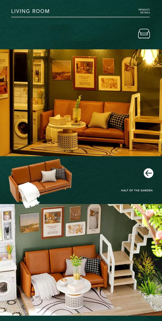 Кукольный домик ручной работы набор миниатюрный ПОЛОВИНА САДА (t-ФРИК)