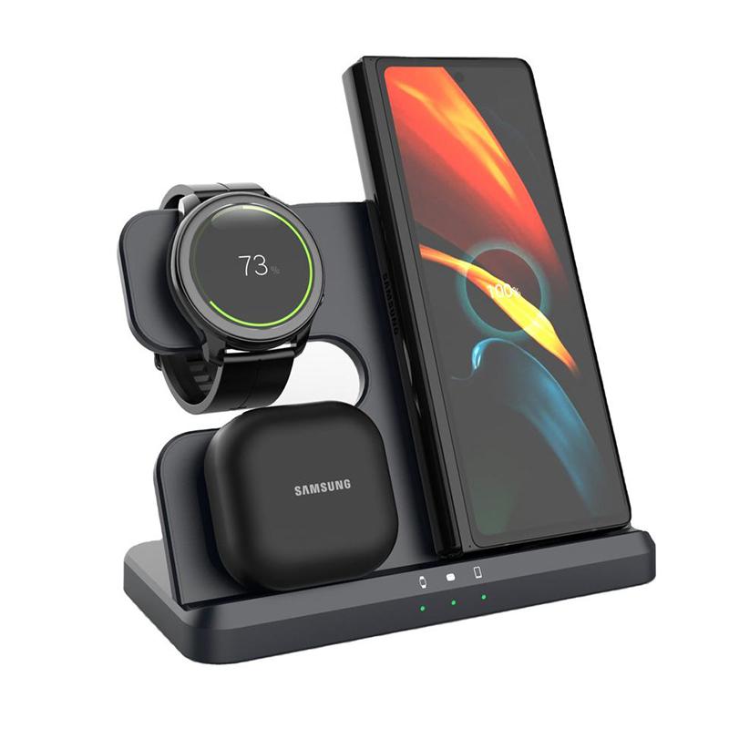 3 In 1 Wireless Charger Holder For Samsung S23 S22u 21 20 15w Fast Charging Station Stand For Galaxy Watch 5 4 3 Buds Pro Live 2
